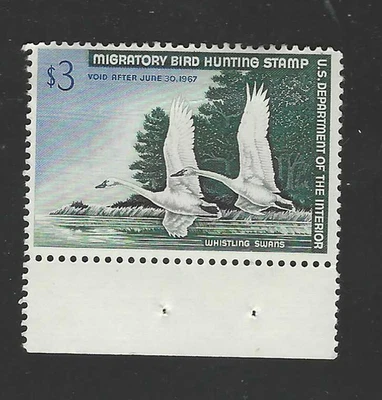 (#RW33) 1964 $3 Federal Duck Mint H $100 - Image 1 of 4