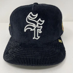 Daniel Luu Hat Cap Snap Back Black Corduroy Embroidered Bay Area SF Rare 1 of 1 - Picture 1 of 14