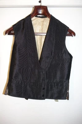 Antique Bespoke french silk waistcoat, Handmade 1800s 1900s, parisian - Image 1 of 4