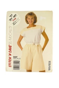 Vtg McCall's Pattern 3709 Women's Pull On Shorts Top Cut 1980s Retro Normcore - Picture 1 of 10
