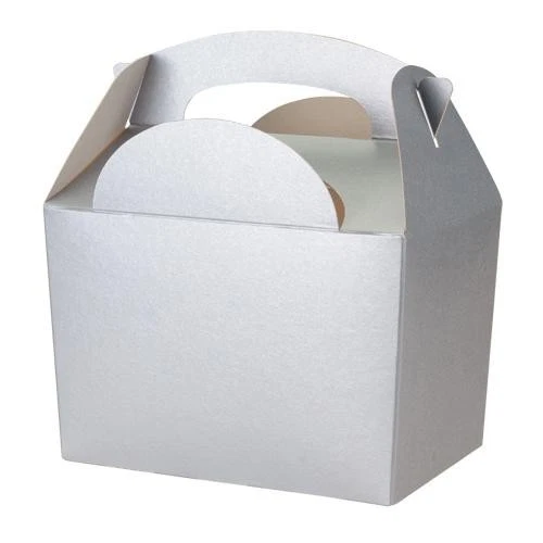 Argento Scatole Festa X 8 Festa Regalini Scatole Compleanni - Immagine 1 di 1