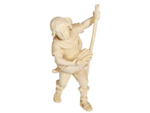 Holz Krippen Figur JUNGE MIT HOLZ geschnitzt natur (zu 10 bis 12 cm Figuren). IN - Picture 1 of 7