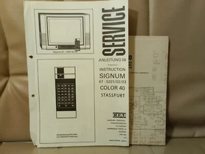 RFT Signum 67 Stassfurt Color 40 Service Instructions 58 and Circuit Diagram - Picture 1 of 1