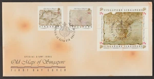 (SF140)MALAYSIA SINGAPORE 1989 OLD MAPS OF SINGAPORE SET FDC. ISC CAT RM 25 - Picture 1 of 1