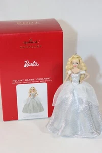 2021 Hallmark Holiday Barbie Ornament 7th in Series Blonde Barbie in Silver Gown - Picture 1 of 6