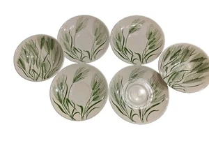 Homer Laughlin Americana Weizen Set: 2 Obst Dessert Schalen 4 Untertassen MCM Vintage  - Bild 1 von 12