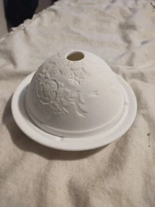 MOGA Poinsettia Snowflake Tealight Candle Dome Hand Made Romania - Picture 1 of 5