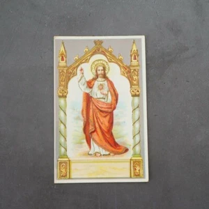 Antigua Alemania Sagrado Corazón de Jesús Tarjeta Sagrado Color - Imagen 1 de 6
