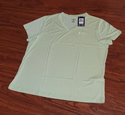 Under Armour UA Tech Twist Women's 2XL Yellow V Neck Loose Fit Shirt - Image 1 of 4