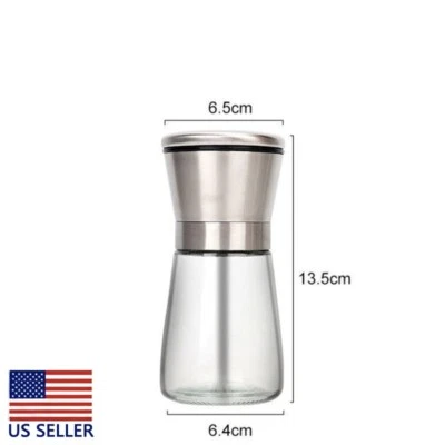 1PC Salt and Pepper Grinder  Adjustable Coarseness Mills Glass Refillable - Image 1 of 4