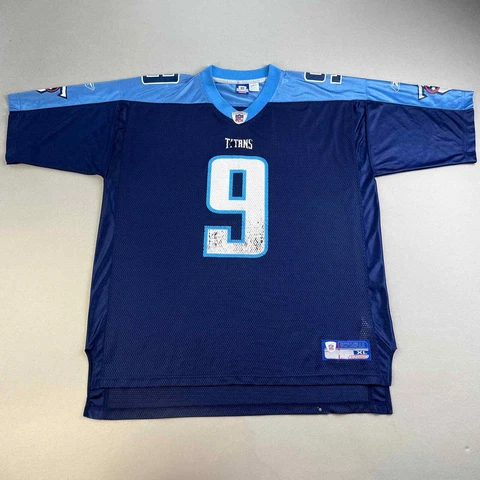 Vintage Tennessee Titans Steve McNair Jersey Mens XL Blue NFL Football Reebok 9 Cover
