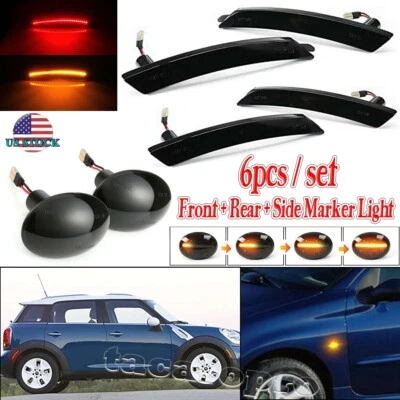 For MINI Cooper R58 R55 R56 Front Rear LED Side Fender Marker Lights Smoked Lens - Image 1 of 4