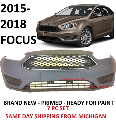 2015 2016 2017 2018 Ford Focus Front Bumper COVER COMPLETE GRILL LOWER UPPER  - Image 1 of 4
