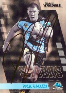 Signed 2019 CRONULLA SHARKS NRL Card PAUL GALLEN Silver Parallel - Picture 1 of 2