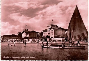 go 105 50er Jahre GRADO (Gorizia) Strand vom Meer aus - sehr guter Zustand - Ed. Armani Grado - Bild 1 von 1