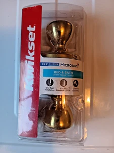 Kwikset Tylo Polished Brass Locking Bed/Bath Door Knob w/ Microban Technology - Picture 1 of 7