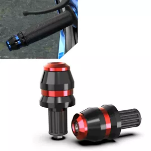 2 Pcs 22mm 7/8" Motorcycle Handlebar Grips Bar End Slider Cap Plugs CNC Red - Picture 1 of 5