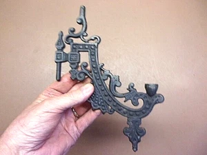 Antique Ornate Cast Iron Oil Lamp Bracket 6 1/2" x 9" PART ONLY As Shown LQQK! - Picture 1 of 5