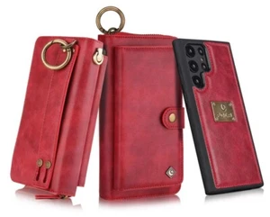 Pola 2 in 1 Detachable Leather Wallet Case w/ Strap For Samsung Galaxy S22 Plus - Picture 1 of 6