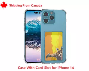 Coque téléphone transparente avec emplacement pour carte pour iPhone 14 - Photo 1 sur 4