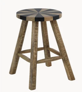 Ellos Home Sitzhocker Karusell aus Mangoholz Ø 32 cm, H 46 cm - Bild 1 von 2