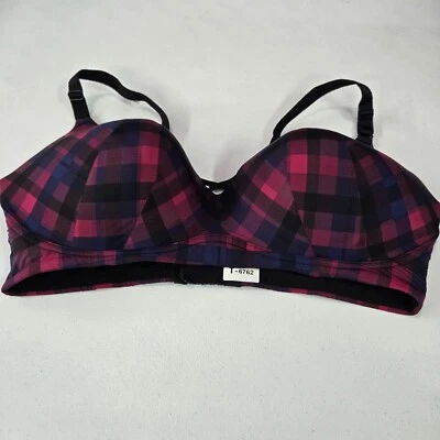 Sujetador Torrid Curve para mujer 42DDD rojo a cuadros a cuadros inalámbrico ligeramente forrado Foto 1 de 4