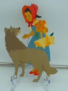 Vtg German Red Riding Hood wood wall plaque--Child Decor - Picture 1 of 4