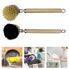 2 Pieces Wooden Dish Brush with Handle for Washing Kitchen Utensils Utensils