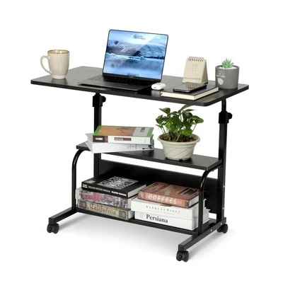 Portable Rolling Desk on Wheels Adjustable Height Desks for Small Spaces, 32"... - Image 1 of 4