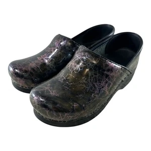 Dansko Professional Italy Made Iridescent Printed Leather Clogs Women’s Size 37 - Picture 1 of 10