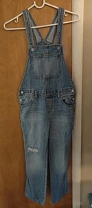 Old Navy Bib Overalls Kids Large (10-12) Blue Light Wash Denim Straight Leg - Picture 1 of 10