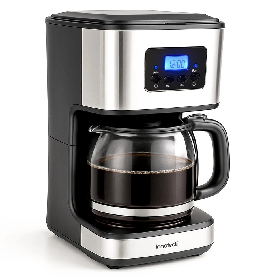 Innoteck 1.5L Drip Coffee Machine Fast Brew With glass Jug and LCD Timer 900W - Image 1 of 4
