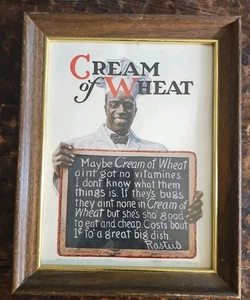 Cream of Wheat “Rastus” 1921 Ad Print – Edward V. Brewer, Framed Vintage Style - Picture 1 of 3