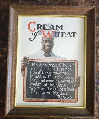 Cream of Wheat “Rastus” 1921 Ad Print – Edward V. Brewer, Framed Vintage Style - Image 1 of 3