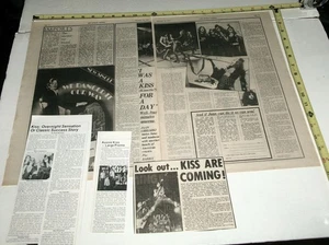 KISS Vintage 5pc Lot UK Newspaper Article Clippings 1975 1976 Aucoin Casablanca - Picture 1 of 6