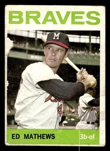 1964 TOPPS ED MATHEWS 35 POOR BASEBALL MILWAUKEE BRAVES - Picture 1 of 2