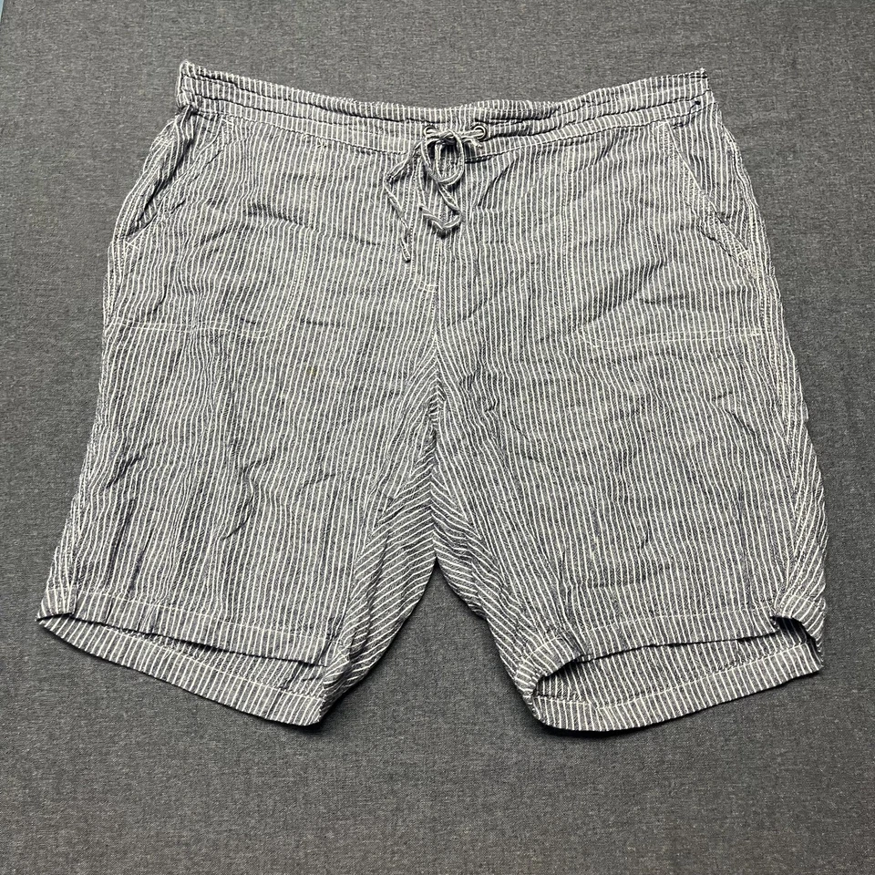 Pantalones Cortos Para Mujer Per Se Talla 2X Azul Blanco Rayas Cordón Cintura Elástica Foto 1 de 4