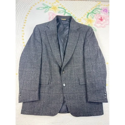 Chaqueta Blazer Strathmore Anderson-Little Richman 34 L Brothers Gris Lana a Cuadros Foto 1 de 4