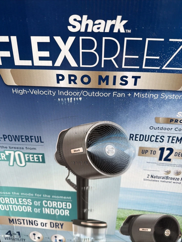 Ventilador de niebla Shark FlexBreeze Pro interior y exterior pedestal de niebla integrado para Foto 1 de 1