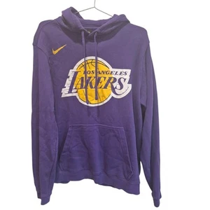 Nike Classic Los Angeles Lakers Sweatshirt Hooded Pullover Printed NBA Large - Picture 1 of 4