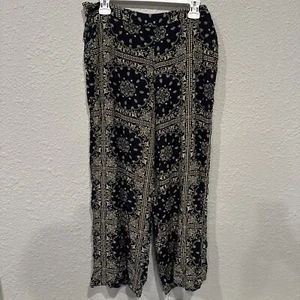 Pantalones Solitarios Mujer Grandes Azul Marino Fluidos Pierna Ancha Bolsillos Cintura Elástica - Imagen 1 de 5