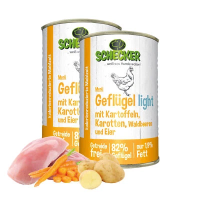 12 x 410 g Schecker Fleischtopf Menü - light Diätfutter für Hunde - Nassfutter  - Bild 1 von 3