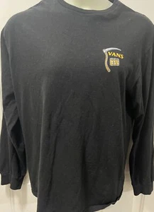 Vans Off The Wall Size Large Long Sleeve Heavy Black Shirt - Picture 1 of 5