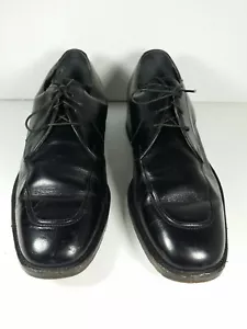Scarpe Oxford vintage SEARS EASY FLEX da uomo 8,5 D in pelle nera USA - Foto 1 di 8