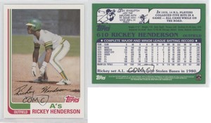 2010 Topps The Cards Your Mom Threw Out Original Back Rickey Henderson #610 HOF