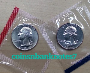 1987-D & P Washington Quarter BU Set  - Picture 1 of 3