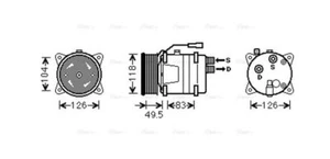 AVA Aircon Compressor VNAK303 for Seat Cordoba (1993) 1.8 - Picture 1 of 7