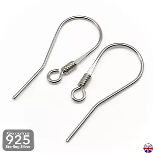 Earwires Solid 925 Sterling Silver 20 25 French Fish Hook Earring Making Finding - Picture 1 of 8