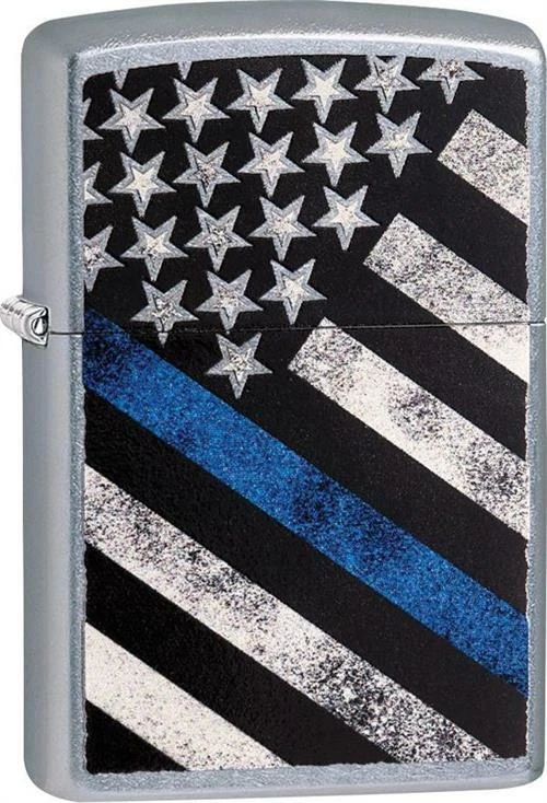 Thin Blue Line - Street Chrome - Zippo Foto 1 de 1