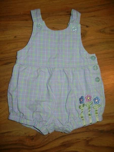 Vintage Carter's Shortall Overalls Bubble Romper 9-12 Mths John Lennon Osh Kosh - Picture 1 of 5